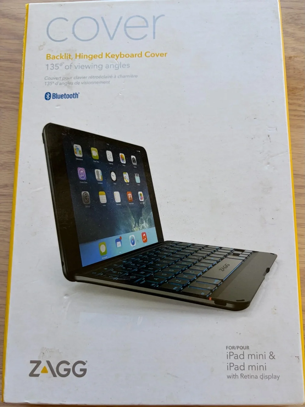 ZAGG Backlit Hinged Bluetooth Keyboard Cover for iPad mini — Black